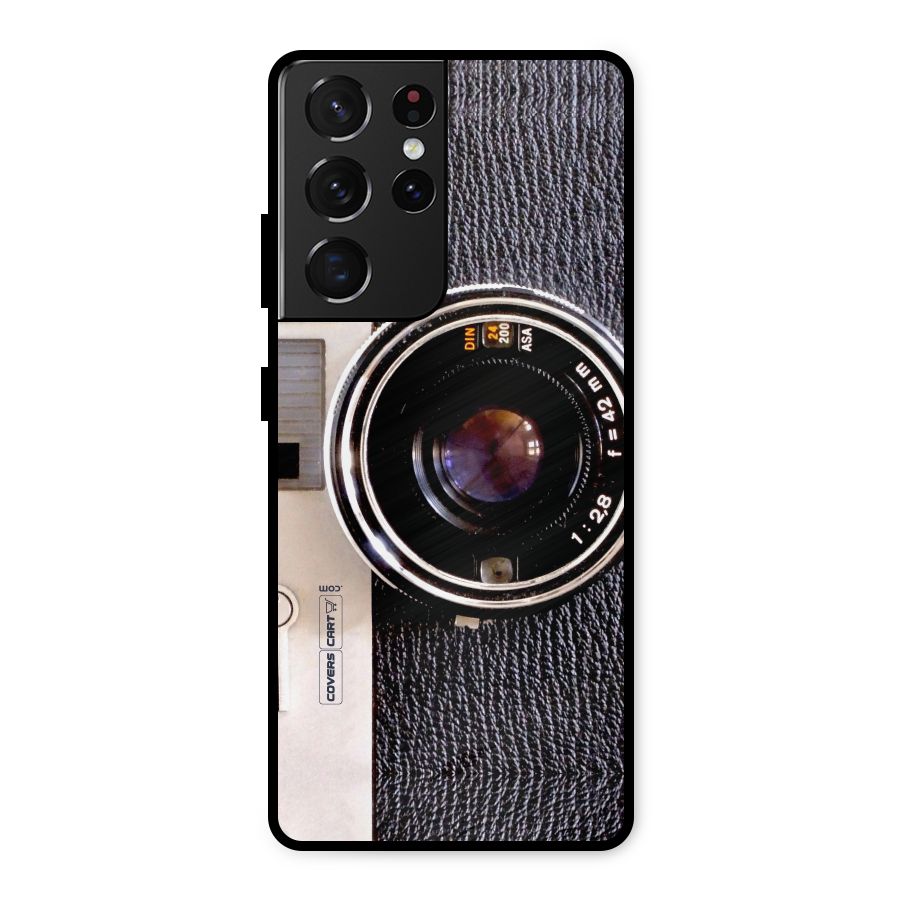Old School Camera Metal Back Case for Galaxy S21 Ultra 5G