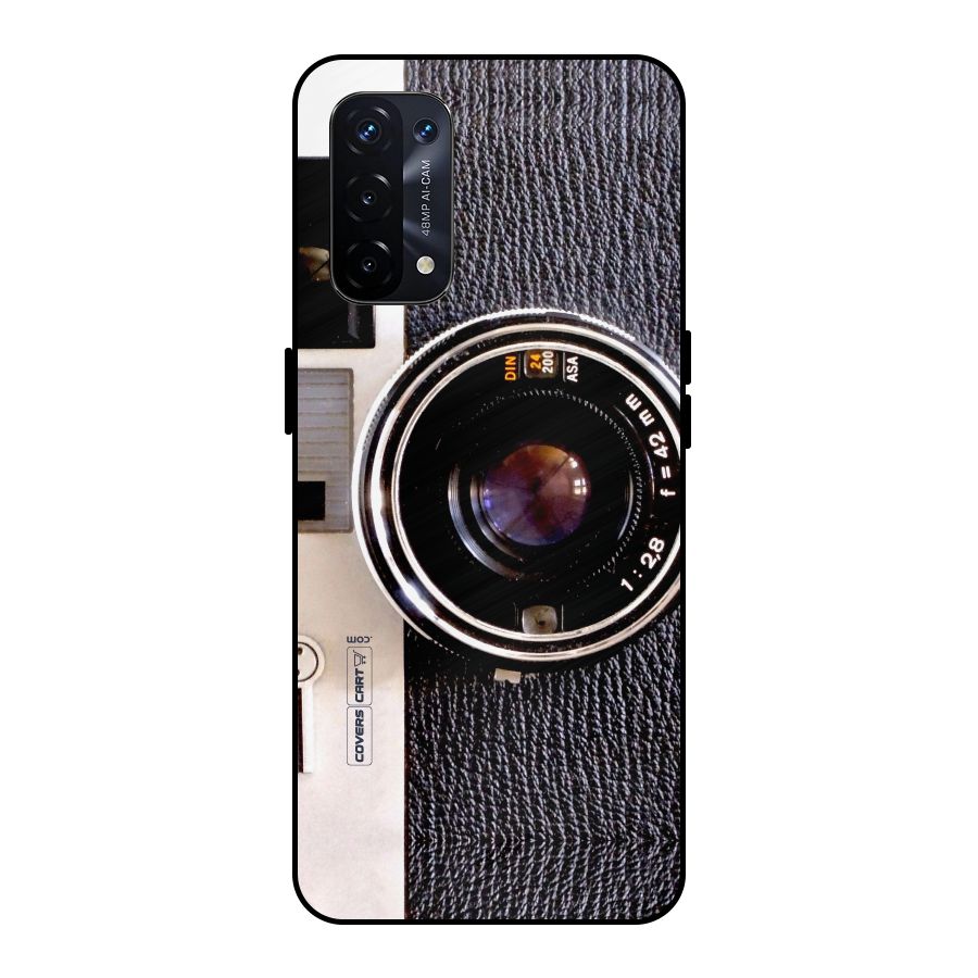 Old School Camera Metal Back Case for Oppo A74 5G