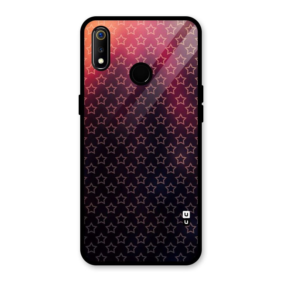Ombre Stars Glass Back Case for Realme 3i
