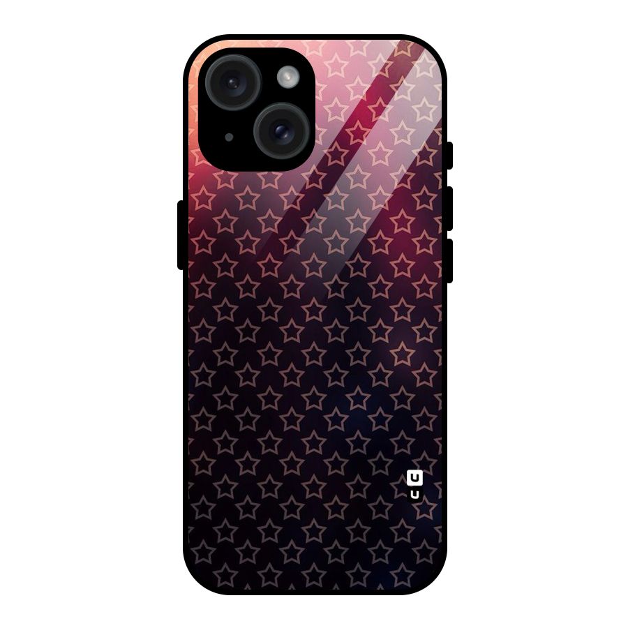 Ombre Stars Glass Back Case for iPhone 15