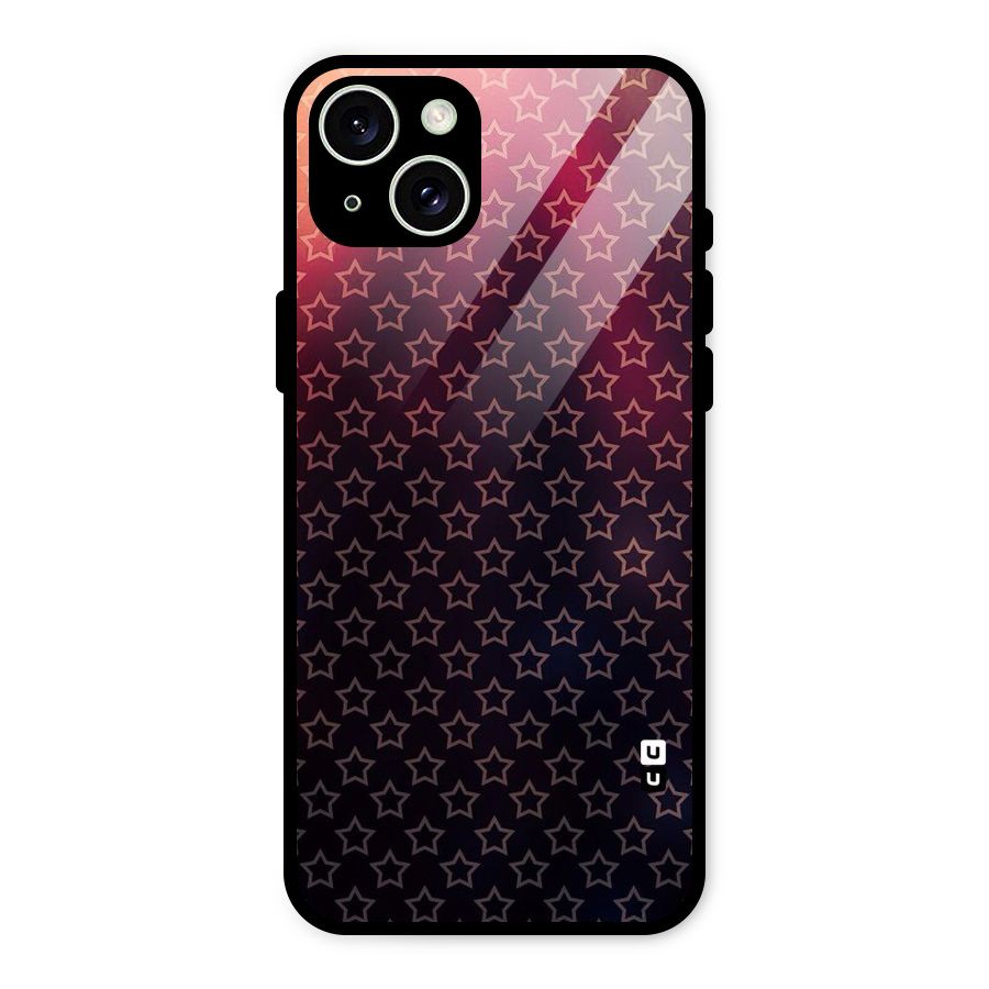 Ombre Stars Glass Back Case for iPhone 15 Plus