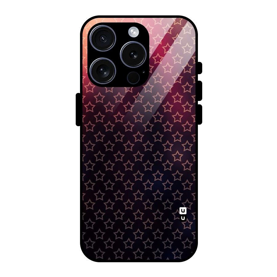 Ombre Stars Glass Back Case for iPhone 15 Pro