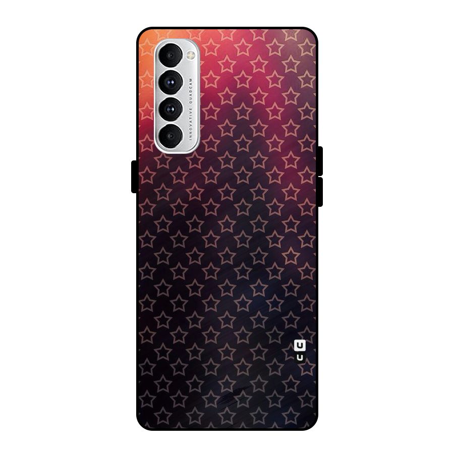 Ombre Stars Metal Back Case for Oppo Reno4 Pro