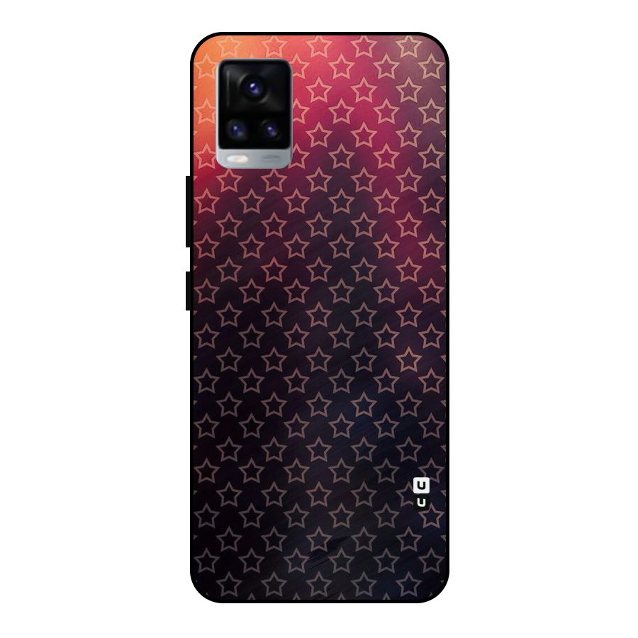 Ombre Stars Metal Back Case for Vivo V20 2021
