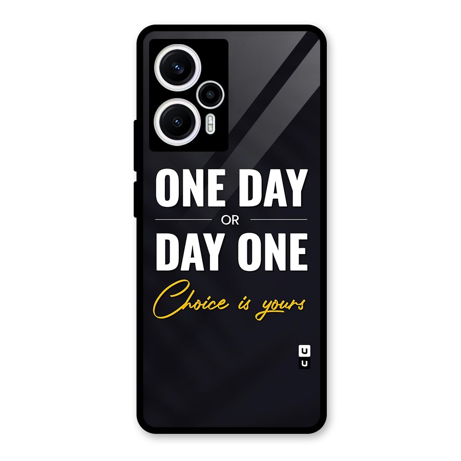 One Day or Day One Glass Back Case for Poco F5