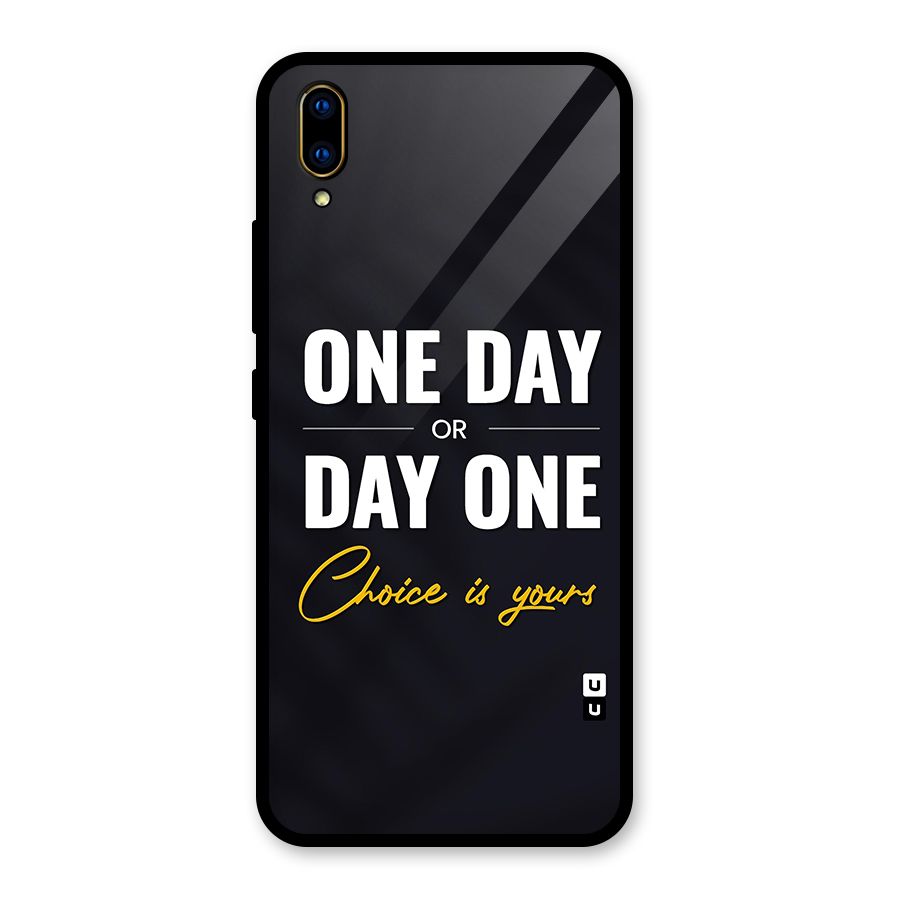 One Day or Day One Glass Back Case for Vivo V11 Pro