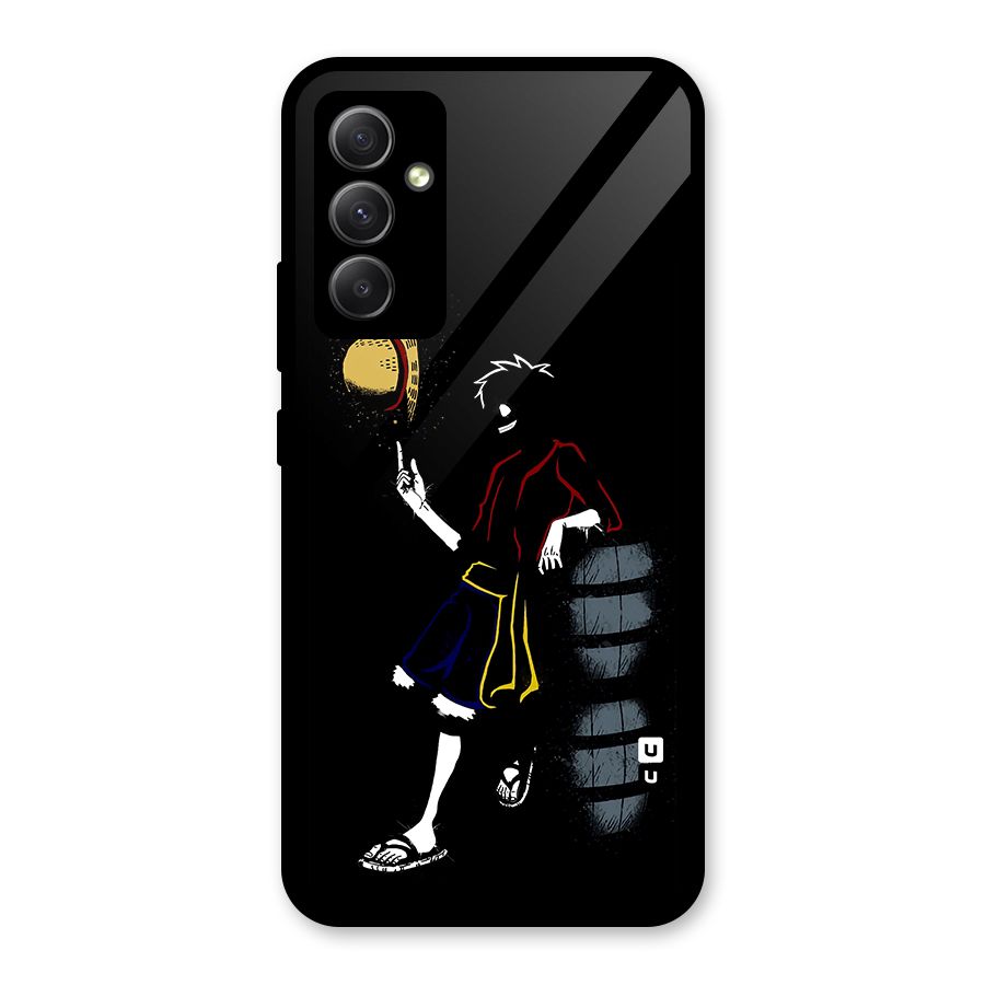 One Piece Luffy Style Glass Back Case for Galaxy A34