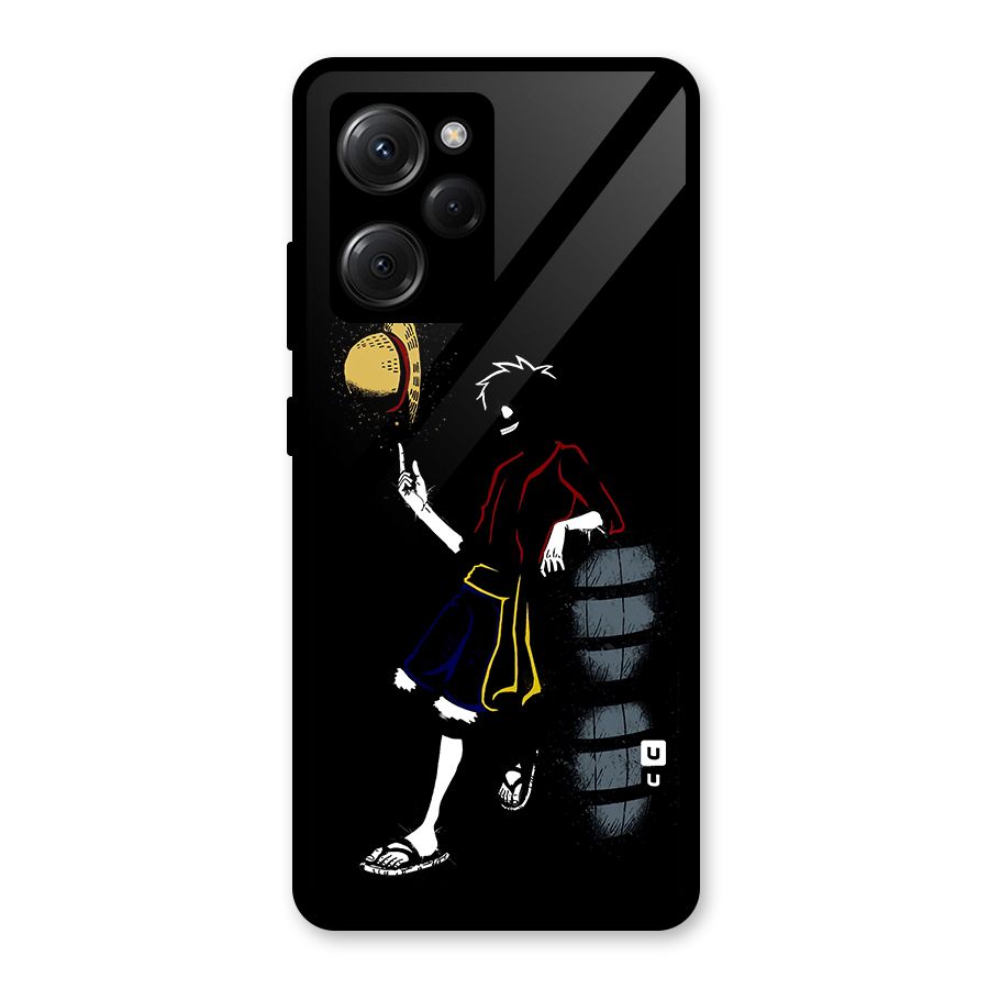 One Piece Luffy Style Glass Back Case for Poco X5 Pro