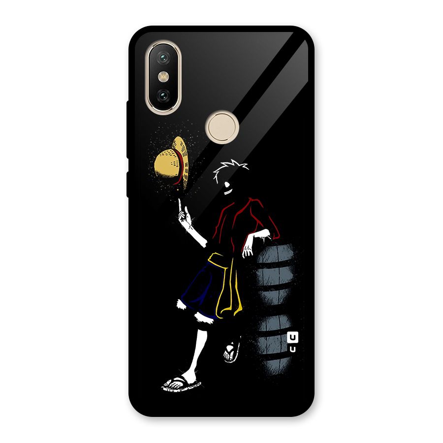 One Piece Luffy Style Glass Back Case for Redmi A2