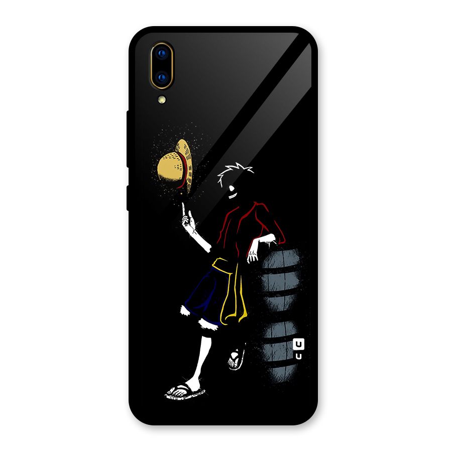 One Piece Luffy Style Glass Back Case for Vivo V11 Pro