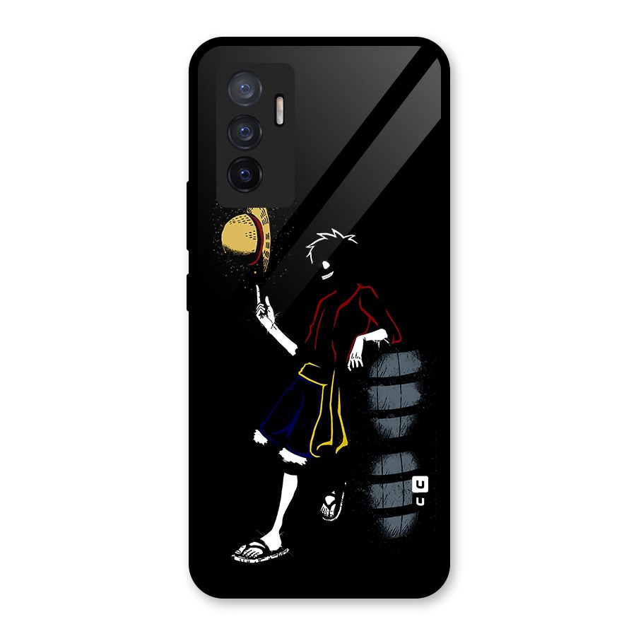 One Piece Luffy Style Glass Back Case for Vivo V23e