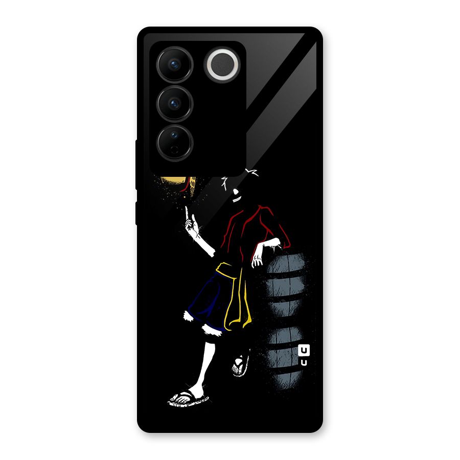 One Piece Luffy Style Glass Back Case for Vivo V27