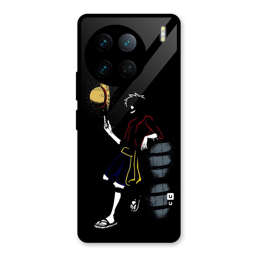 One Piece Luffy Style Glass Back Case for Vivo X90 Pro