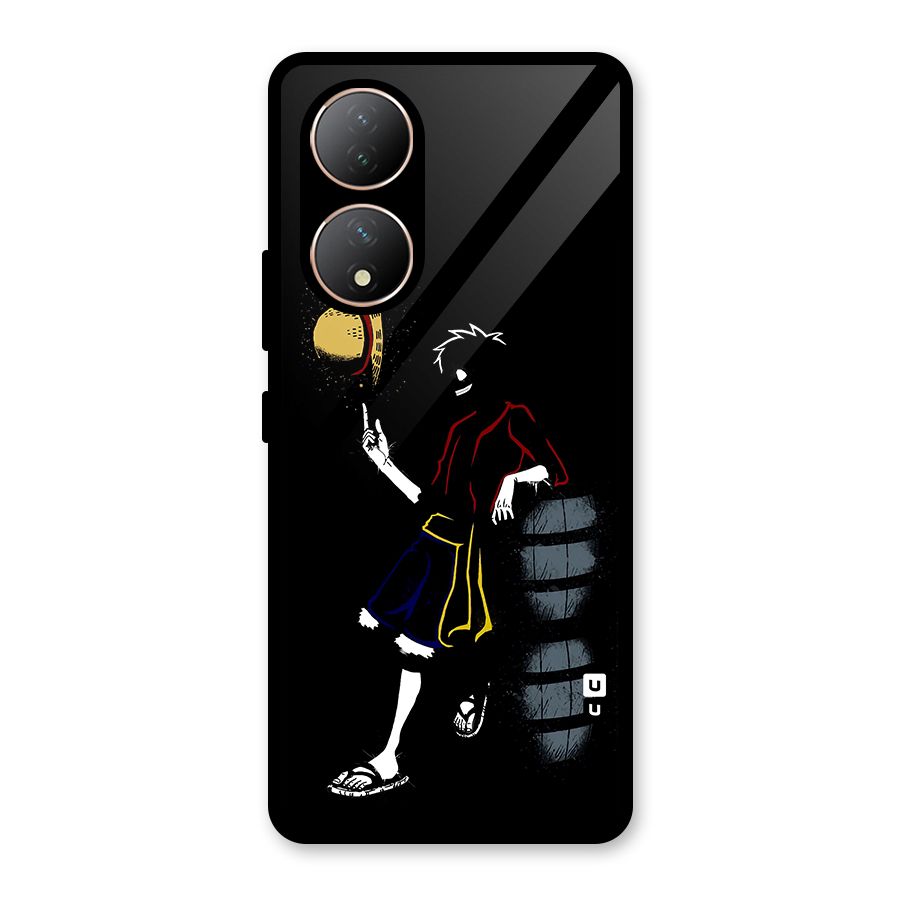 One Piece Luffy Style Glass Back Case for Vivo Y100A