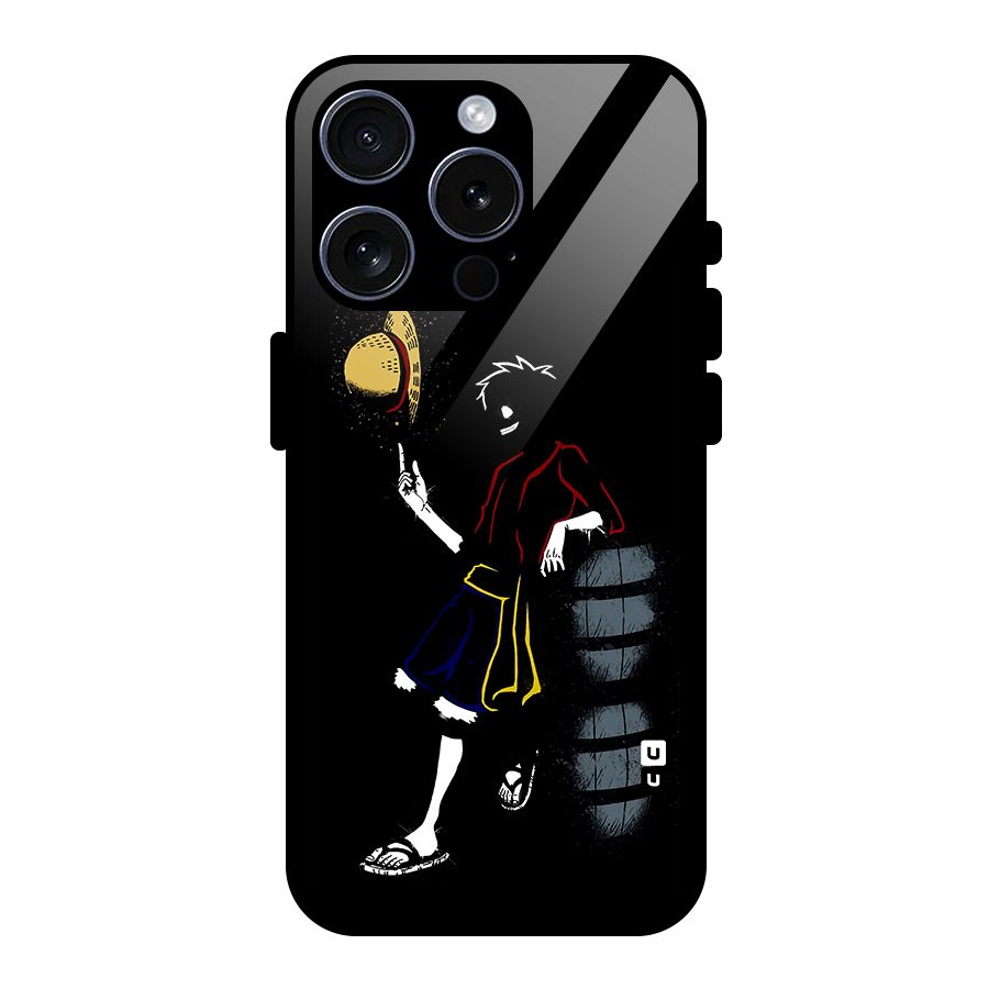 One Piece Luffy Style Glass Back Case for iPhone 15 Pro