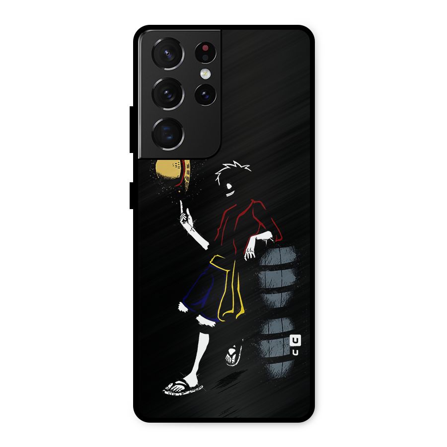 One Piece Luffy Style Metal Back Case for Galaxy S21 Ultra 5G