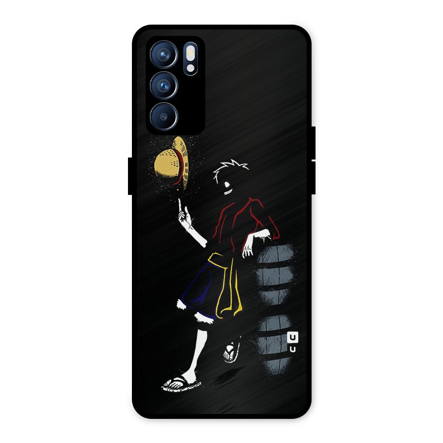One Piece Luffy Style Metal Back Case for Oppo Reno6 5G