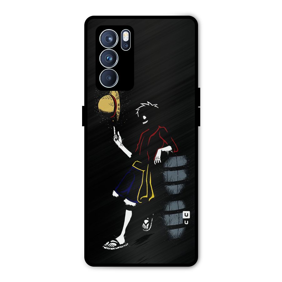 One Piece Luffy Style Metal Back Case for Oppo Reno6 Pro 5G