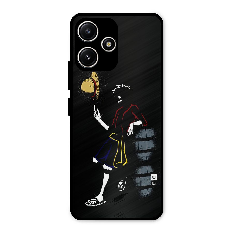 One Piece Luffy Style Metal Back Case for Poco M6 Pro