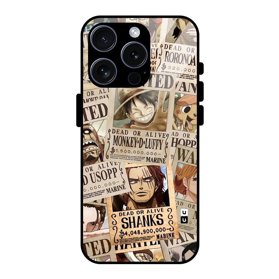 One Piece Most Wanted Glass Back Case for iPhone 15 Pro