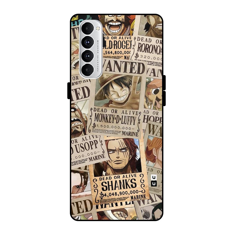 One Piece Most Wanted Metal Back Case for Oppo Reno4 Pro