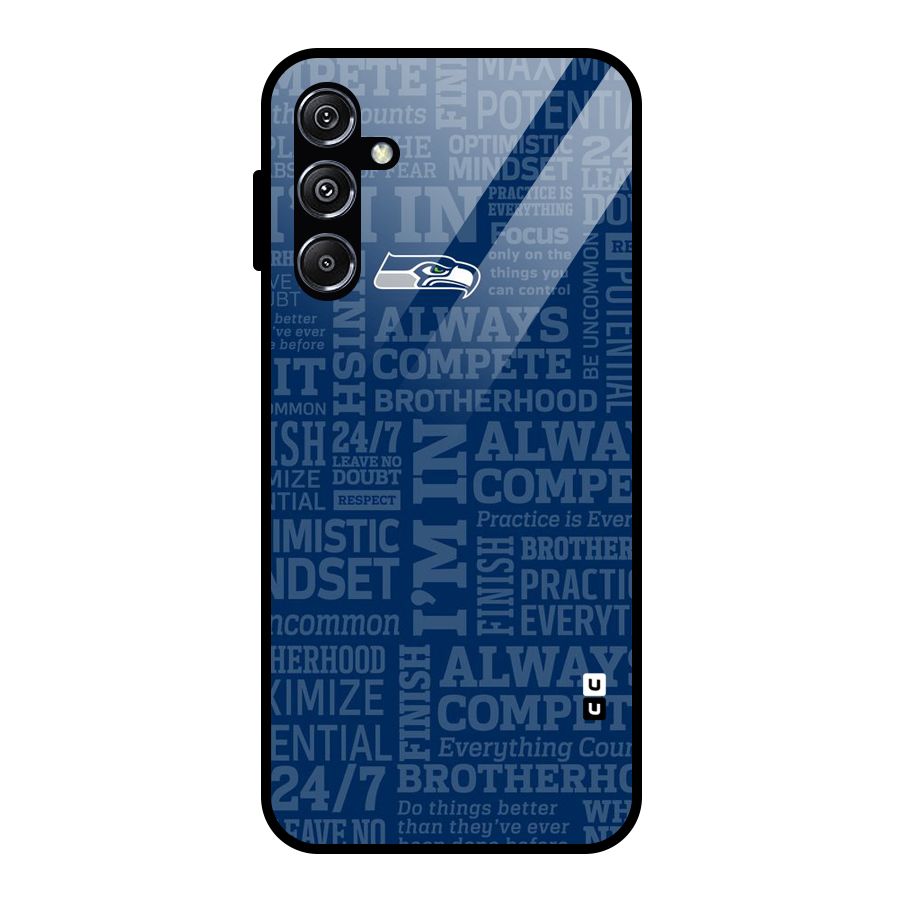 Optimistic Blue Glass Back Case for Galaxy M34 5G