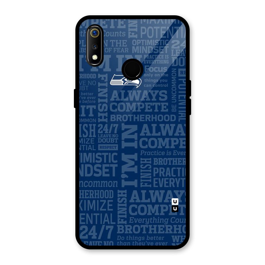 Optimistic Blue Glass Back Case for Realme 3i