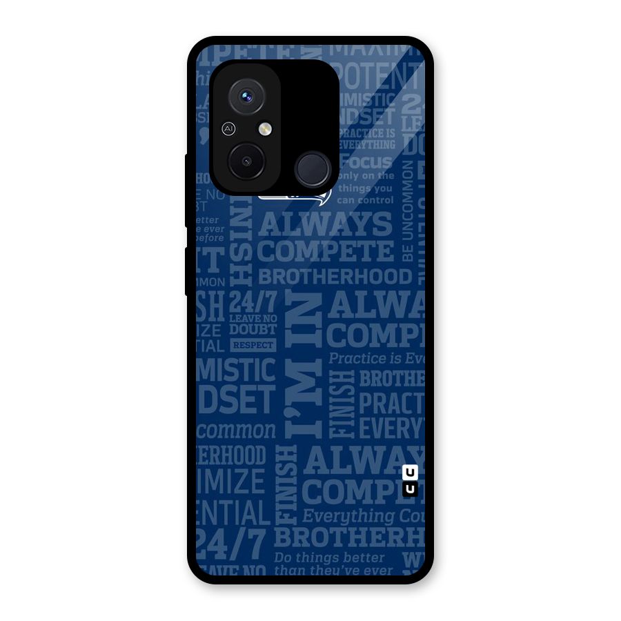 Optimistic Blue Glass Back Case for Redmi 12C