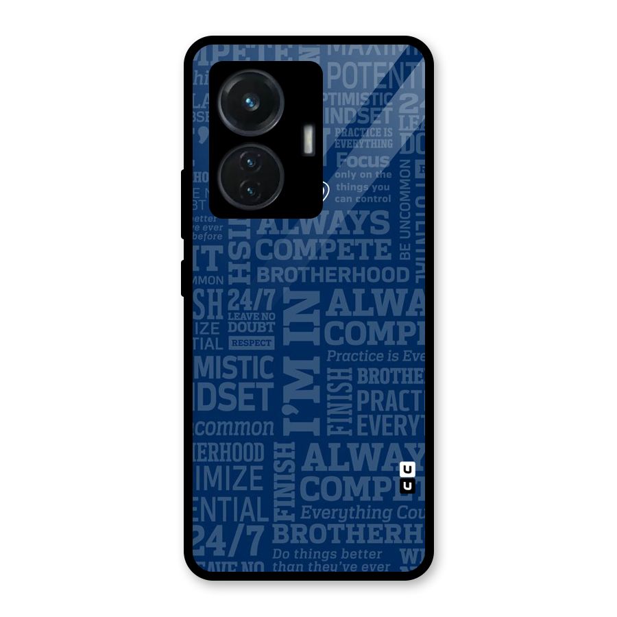 Optimistic Blue Glass Back Case for Vivo T1 44W
