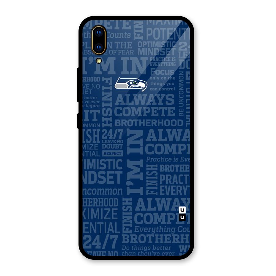 Optimistic Blue Glass Back Case for Vivo V11 Pro