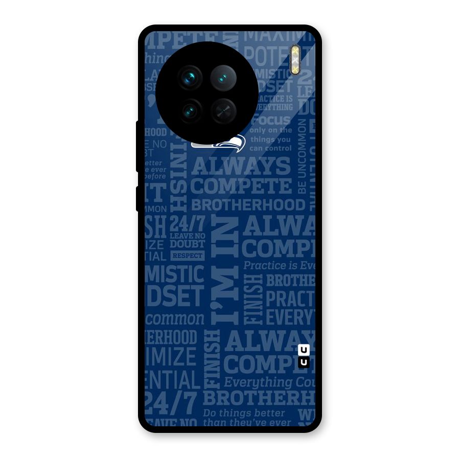 Optimistic Blue Glass Back Case for Vivo X90