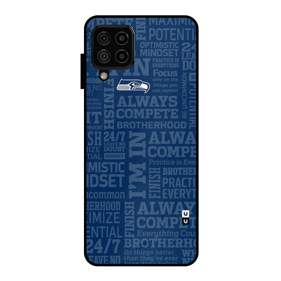 Optimistic Blue Metal Back Case for Galaxy A22 4G