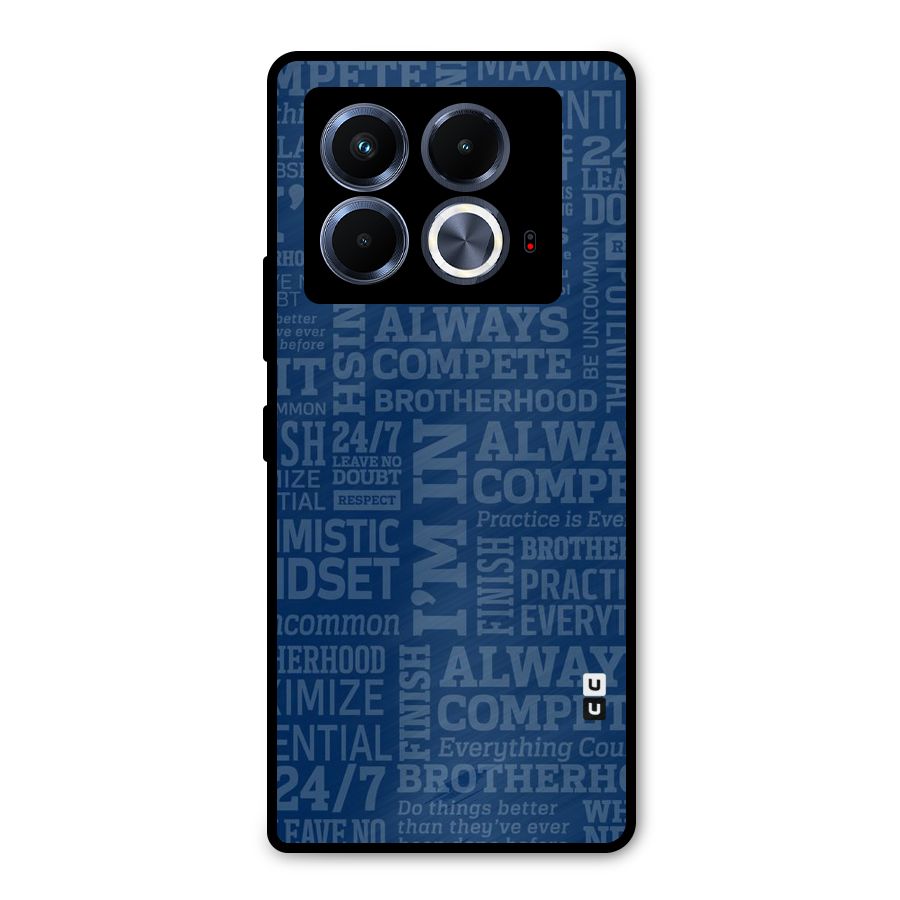 Optimistic Blue Metal Back Case for Infinix Note 40 5G