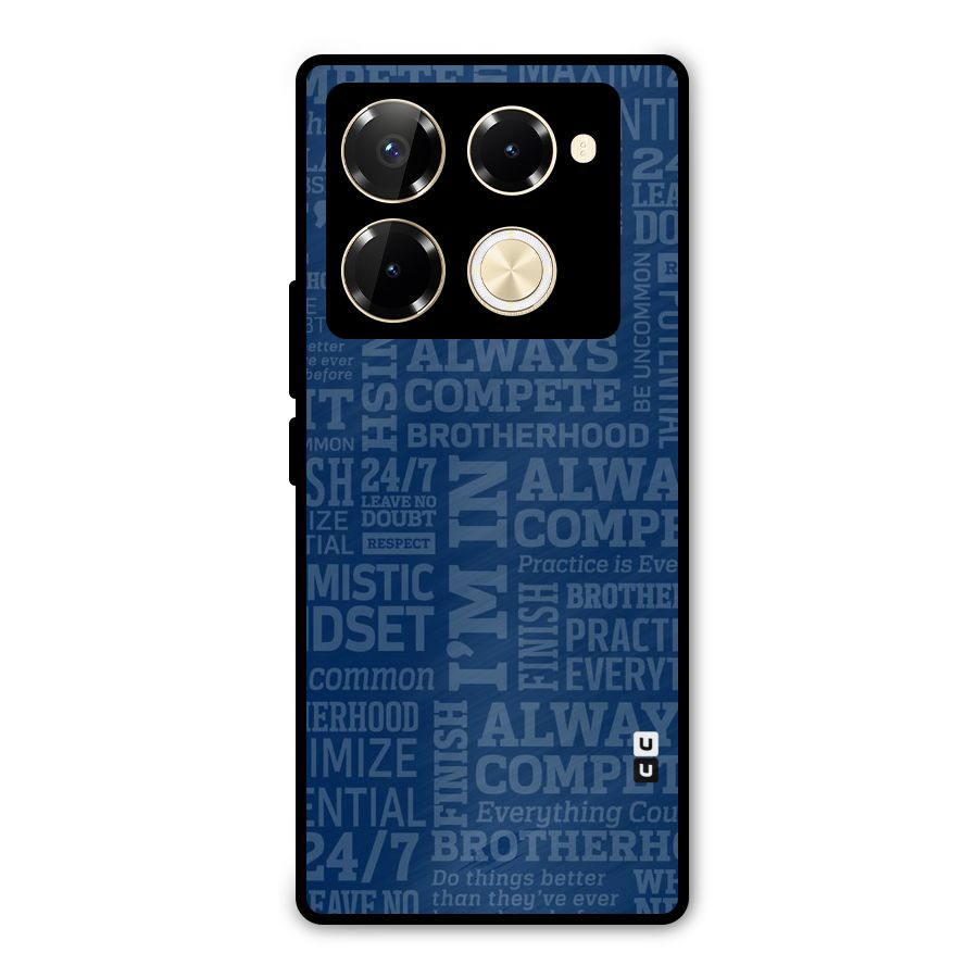 Optimistic Blue Metal Back Case for Infinix Note 40 Pro