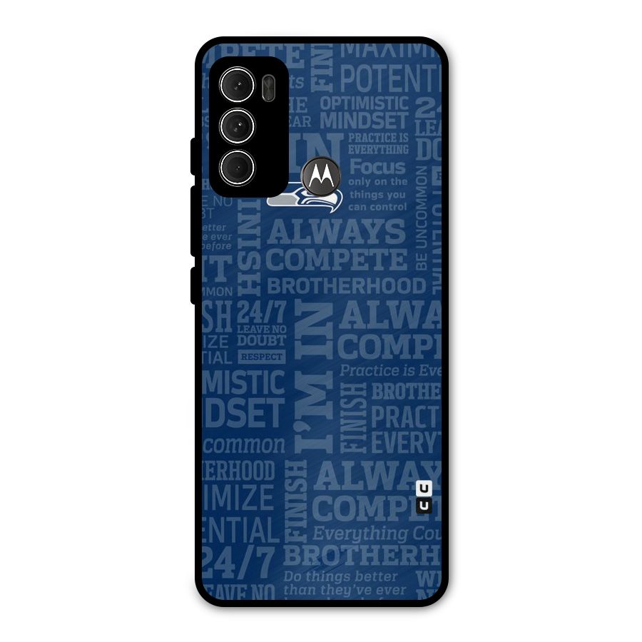 Optimistic Blue Metal Back Case for Moto G60