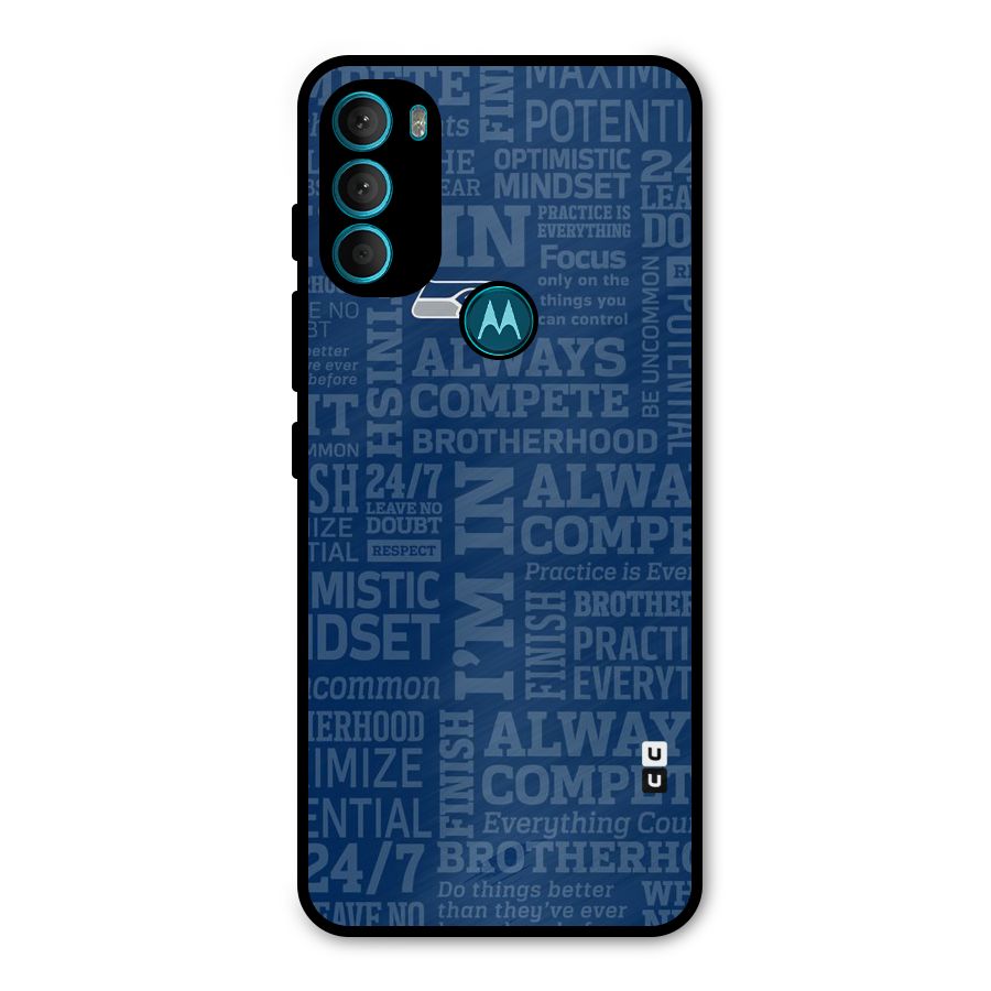 Optimistic Blue Metal Back Case for Moto G71 5G