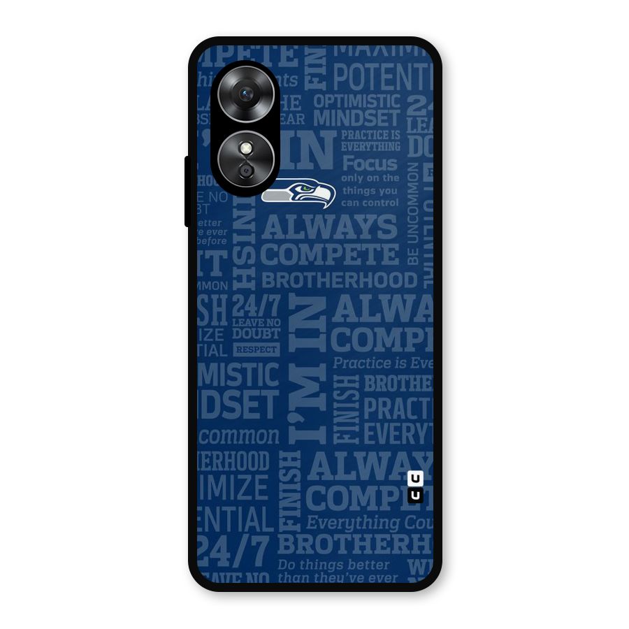 Optimistic Blue Metal Back Case for Oppo A17