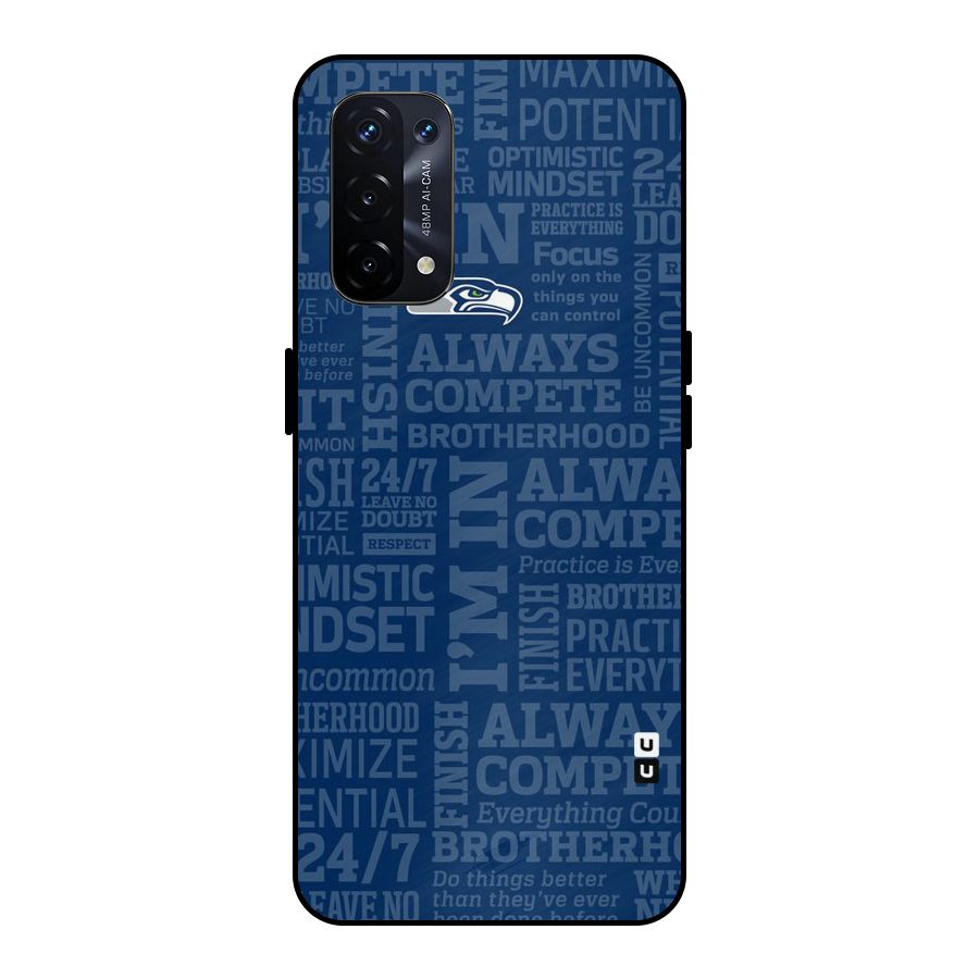 Optimistic Blue Metal Back Case for Oppo A74 5G