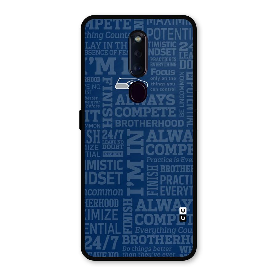 Optimistic Blue Metal Back Case for Oppo F11 Pro