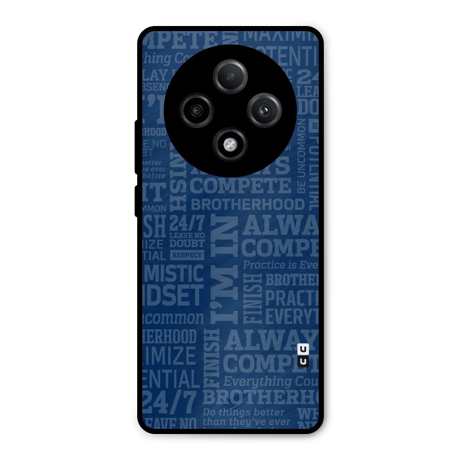 Optimistic Blue Metal Back Case for Oppo F27 Pro Plus