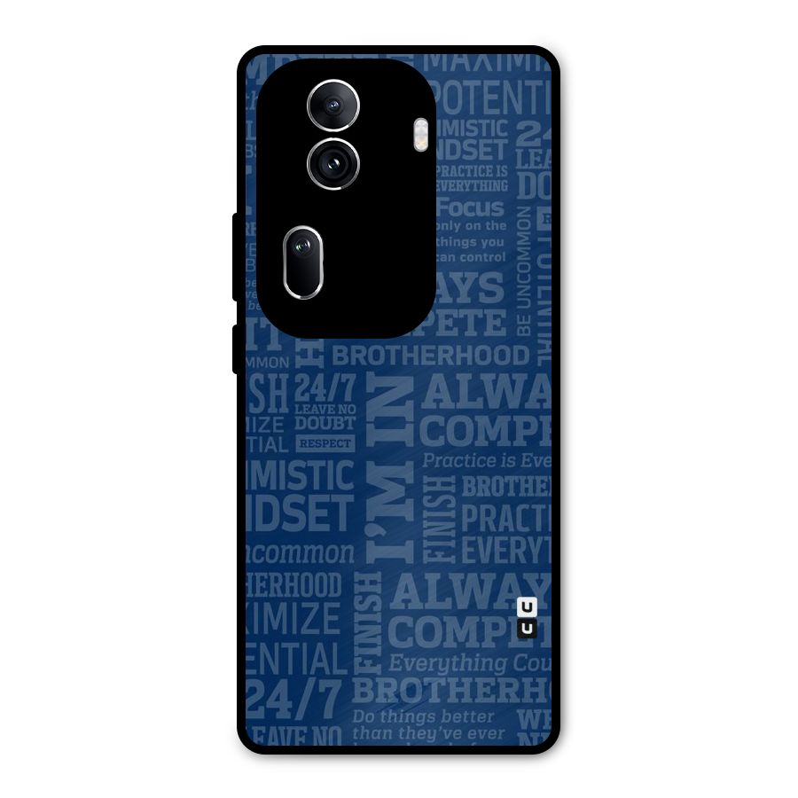 Optimistic Blue Metal Back Case for Oppo Reno11 Pro 5G