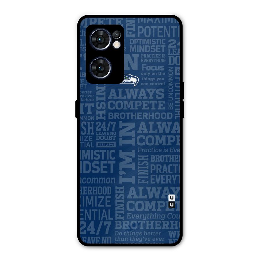 Optimistic Blue Metal Back Case for Oppo Reno7 5G