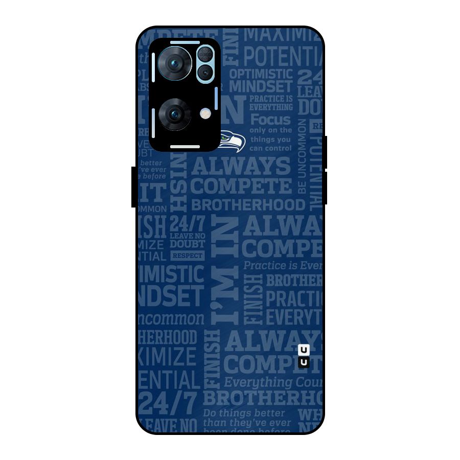 Optimistic Blue Metal Back Case for Oppo Reno7 Pro 5G