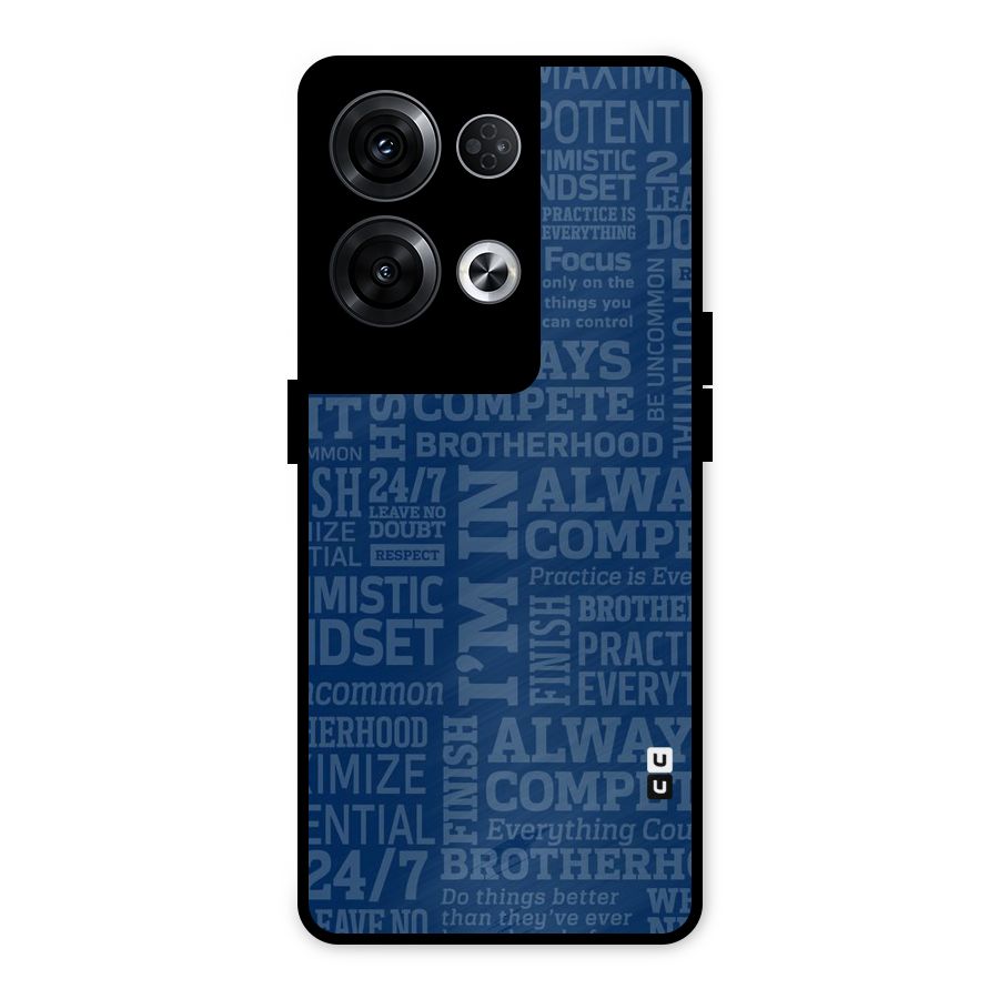 Optimistic Blue Metal Back Case for Oppo Reno8 Pro 5G