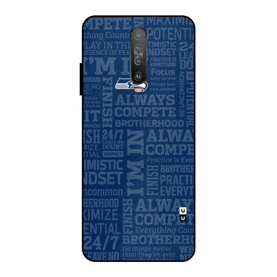 Optimistic Blue Metal Back Case for Poco X2