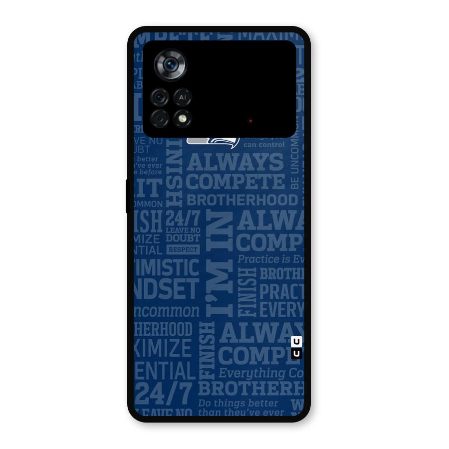 Optimistic Blue Metal Back Case for Poco X4 Pro 5G
