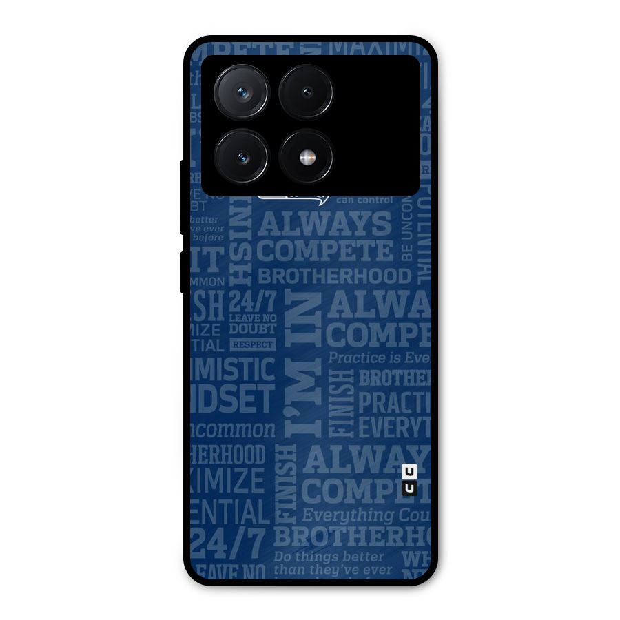 Optimistic Blue Metal Back Case for Poco X6 Pro