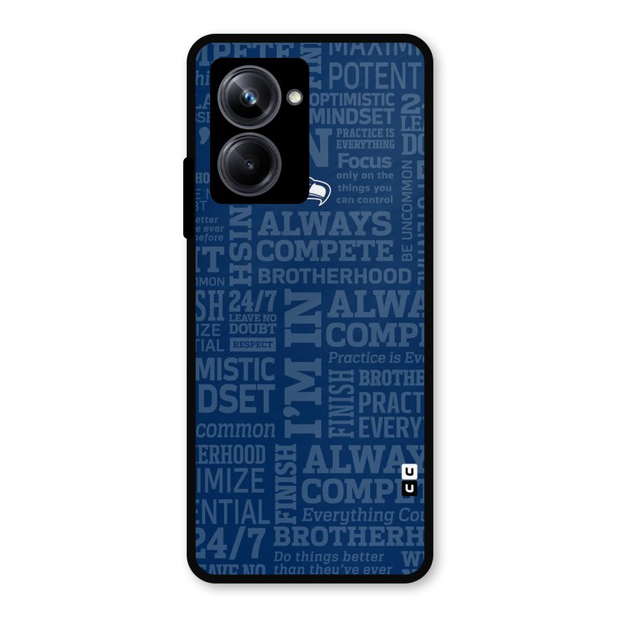 Optimistic Blue Metal Back Case for Realme 10 Pro
