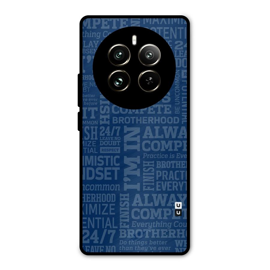Optimistic Blue Metal Back Case for Realme 12 Pro