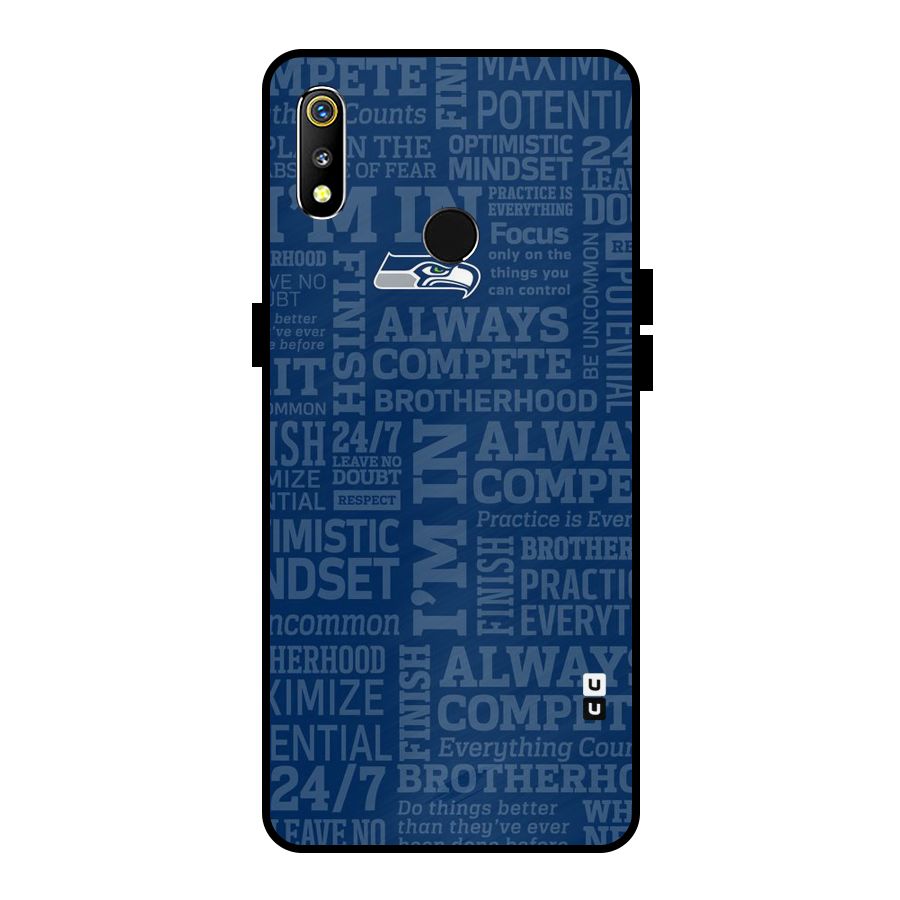 Optimistic Blue Metal Back Case for Realme 3i